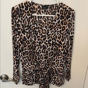 Vero Moda Animal Print Tie-Front Blouse